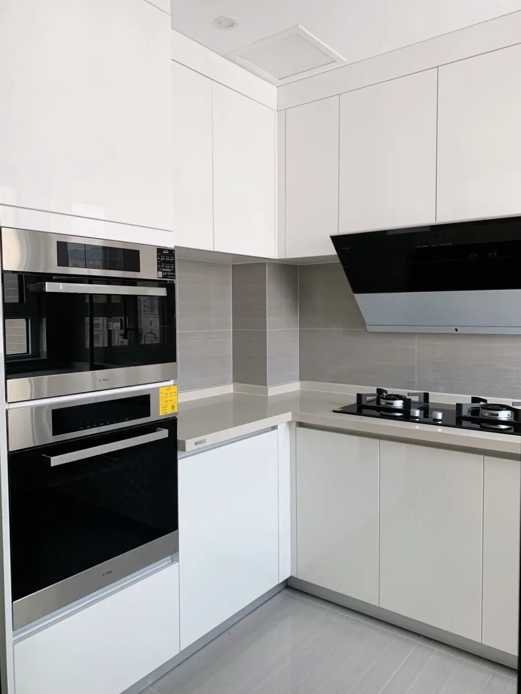 White Kitchen with Built-In Appliance Tower